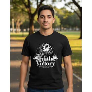Imagem de Camiseta Masculina Católica Religião Gospel Cristã Fé - Deus Religiosa
