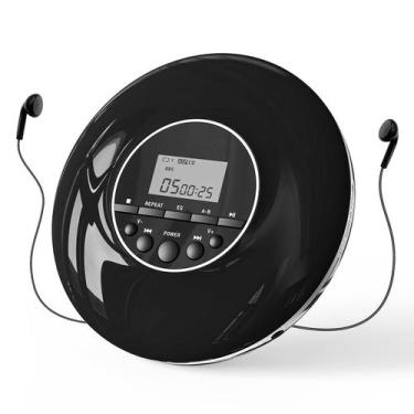 Imagem de Leitor de CD portátil Kozun Compact Walkman com fones de ouvido preto