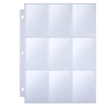 Imagem de 30 capas de fichário para cartões fotográficos – Páginas de recarga de álbum de fotos, folhas de manga de cartão, protetores de página para cartões de jogo, inserções de fichário com suporte de cartão