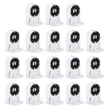 Imagem de Suporte de luz fluorescente T8, pacote com 18 G13 base de lâmpada LED tubo fluorescente, soquete de luz de tubo fluorescente 250 V não desviado, substituição de suporte de lâmpada tipo volta, 37 x 29