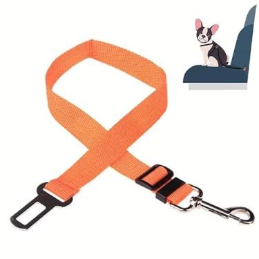 Imagem de Peitoral de carro de comprimento ajustável para cães e gatos, arnês de nylon para animais de estimação, acessórios para animais de estimação, laranja