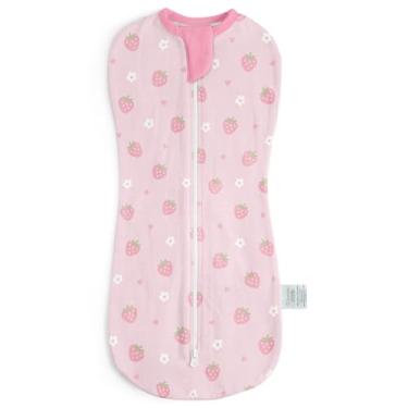 Imagem de SANDJEST Enfaixado para bebês de 0 a 2 meses, saco de dormir de algodão com zíper, cobertores vestíveis para meninas recém-nascidas (floral, pacote com 1)
