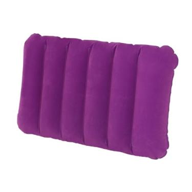 Imagem de Travesseiro inflável, portátil, dobrável, casual, inflável para viagens ao ar livre, acampamento, escalada, caminhada, mochilão