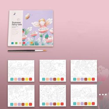 Imagem de 1 kit portátil de artesanato em aquarela – conjunto divertido de artesanato para colorir, adequado para colorir em aquarela e desenho a lápis de cor, ideal para lazer em movimento, diversão de verão