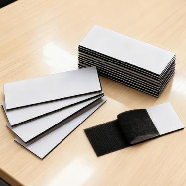Imagem de 16 conjuntos de fitas de gancho e laço resistentes, tiras adesivas dupla face de 2,5 cm x 10 cm, força de fixação de 4,5 kg, preto