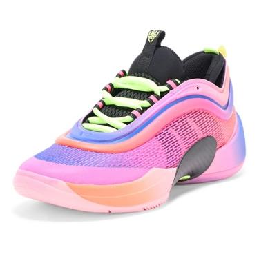 Imagem de adidas Tênis de basquete unissex D.o.n. Issue 6, Roxo Burst/Preto/Limão lúcido, 8.5 Women/7.5 Men