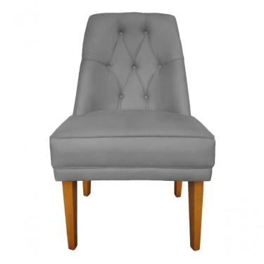 Imagem de Cadeira Para Sala De Jantar Escritório Estofada Berlim Retro Suede Prata Eli Móveis E Decoração