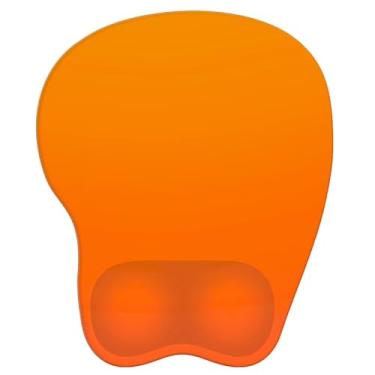 Imagem de Mouse pad com descanso de pulso mouse pad ergonômico com suporte de pulso confortável em forma de M para alívio da dor Base de PU antiderrapante para laptop, escritório e casa (laranja gradiente)