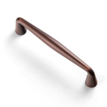 Imagem de Goo-Ki Puxador de armário de liga de zinco bronze polido a óleo - orifício central de 96 mm (3,78" (96 mm) Ferragens de armário de luxo acessíveis para quarto, cozinha, pacote com 6..