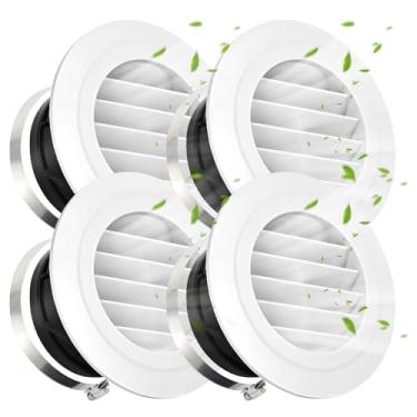 Imagem de TIHCXNY Branco (4 polegadas 100 mm pacote com 4) tampas de ventilação redondas com telas de insetos, adequado para banheiro, cozinha, vaso sanitário e saídas de teto de escritório