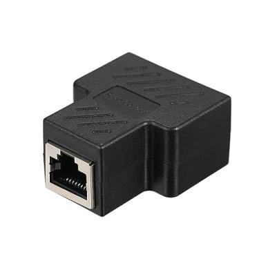 Imagem de Conector do adaptador divisor RJ45 1 a 2 portas fêmeas para CAT 5 / CAT 6 / CAT 7 Cabos Ethernet LAN Soquete Divisor Hub PC Laptop Roteador Plugue modular de contato