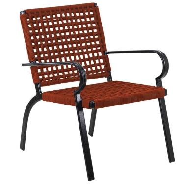 Imagem de Poltrona Corda Náutica Porto Rico Alumínio Varanda Edícula Terra Cota