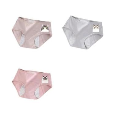 Imagem de Calcinhas Menstruais De Algodão Para Mulheres Com Grande Fluxo 3PCS À 