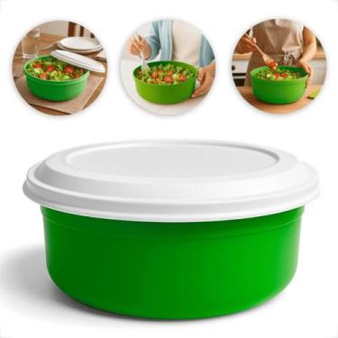 Imagem de Kit 3 Potes Saladeira Redonda 28x10cm Geladeira Organizador Alimentos 