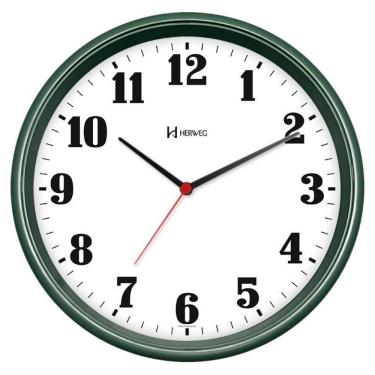 Imagem de Relógio De Parede Redondo 26 Cm 6126 Herweg Verde