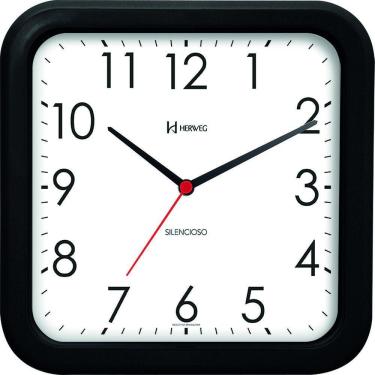 Imagem de Relógio De Parede Herweg 660041 Preto Branco E Cinza Sweep Preto