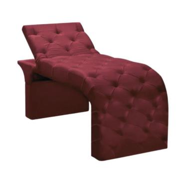 Imagem de Maca Estofada Estética Cílios Regulável Spa Suede Maitê Bordô