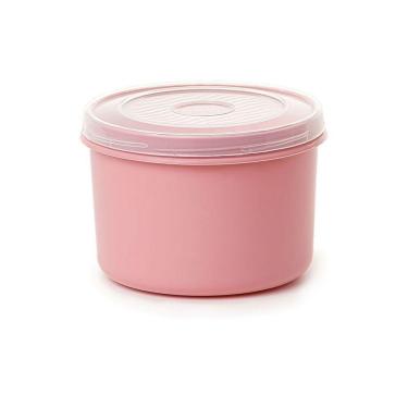 Imagem de Pote Com Tampa Rosca Redondo 600 Ml Plasvale Rosa
