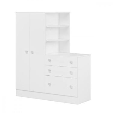 Imagem de Guarda Roupa Infantil Doce Sonho 2 Portas 3 Gavetas Branco