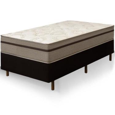 Imagem de Cama Box Solteiro Preta Colchão Bariloche Tabaco Molas Ensacadas One F