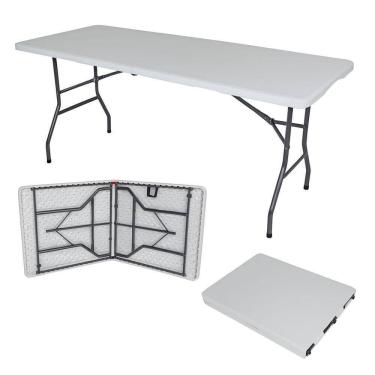 Imagem de Mesa Dobrável Gallant Vira Maleta Portátil 1,52m Branco com Alça (GMD25A90A-BR)