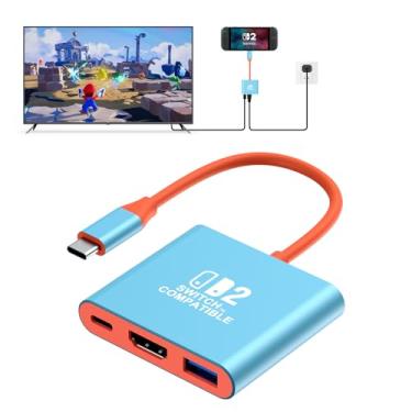 Imagem de BAOZEE Switch 2 TV Dock Compatible with Nintendo Switch 2 (2025), TV Adapter Support 4K/60Hz HDMI 2.0A, PD100W USB 3.0 Port, Also for Switch/OLED Models
