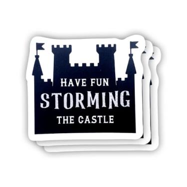 Imagem de (3 peças) Adesivo Have Fun Storming The Castle com frases motivacionais sarcásticas com citação humorística decalque de vinil para Kindle, laptop, garrafa de água, capacete rígido de telefone, adesivo
