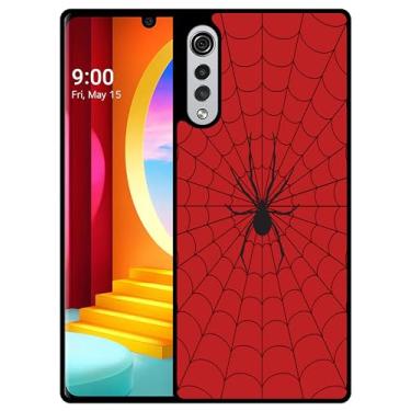 Imagem de SM CASES Capa para LG Velvet 5G - Capa protetora à prova de choque de borracha TPU com design impresso vermelho 2D para LG Velvet 5G