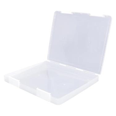 Imagem de Bonsicoky Caixas de armazenamento de arquivos A4 transparentes com fecho de fivela - Caixas de armazenamento de documentos de plástico transparente A4 para artesanato, materiais de arte, organização