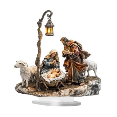 Imagem de Bothyi Decoração de Natal 2D com Suporte, Arte Criativa, Placa de Acrílico para Mesa, Centro de Mesa para Lareira, Estante ou Escritório, Família de 23 Cm