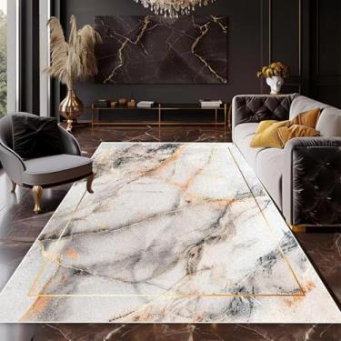 Imagem de Tapetes de sala de jantar para debaixo da mesa 130 x 190 cm mármore luxuoso preto dourado macio quarto infantil sala de estar sofá tapetes varanda sala de jantar tapete de chão