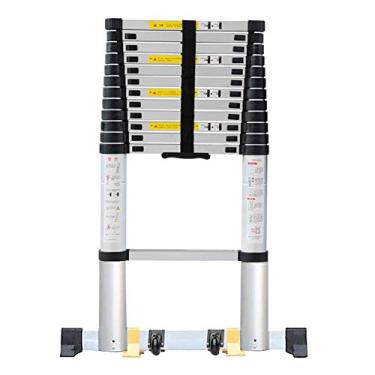 Imagem de Escadas, escada telescópica mais alta com barra estabilizadora e rodas, escadas dobráveis para edifícios externos e telhado/6,2 m/20 pés