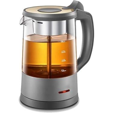 Imagem de Chaleira de vidro elétrica - 1,0 litro LED azul iluminado portátil escritório desligamento automático aço inoxidável fervura rápida jarro de chá chaleira bule de chá desligamento automático