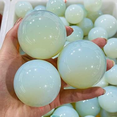 Imagem de URMIBDAI Cheio de textura cristal natural áspero cristal natural opala polimento bola em forma de bola espécimes pedras preciosas (tamanho: 40-45 mm)