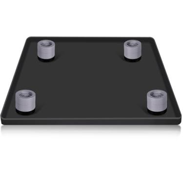 Imagem de AILAHLOE Tapete de silicone de 60 x 60 cm com 4 elevadores de base resistente para minigeladeira, geladeira, lavadora, secadora, bandeja de gotejamento, almofadas antivibração para carpete