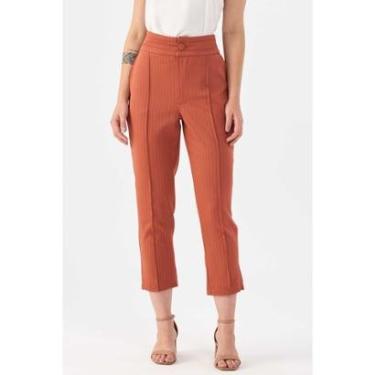 Imagem de Calça PKS Alfaiataria Risca Giz Terracota-Feminino