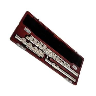 Imagem de Flauta Flauta Tom C Corpo Tubo de Cobre Branco 17 Furos Com Chave E Banhado a Prata Requintadas Teclas Lisas