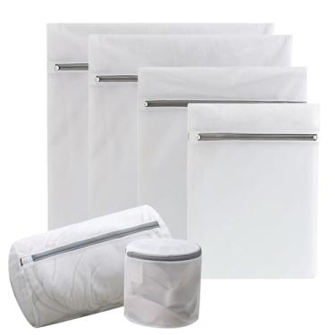 Imagem de Kit 6 Sacos para Lavar Roupas Maquina de Lavar - Saquinho para Lavar Roupas Delicadas, Saco Lavar Roupa de Viagem, Reutilizável Saco para Lavar Roupa, Zíper Reforçado para Proteger a Roupa