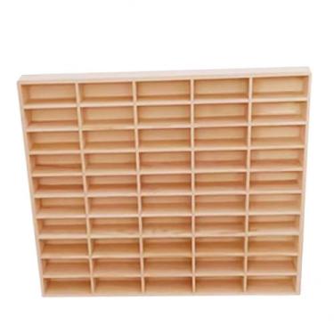 Imagem de JunZheHub Vitrine de Exposição de Carrinhos de Brinquedo de Madeira com 50 Grades, Suporte de Exposição de Carrinhos de Brinquedo