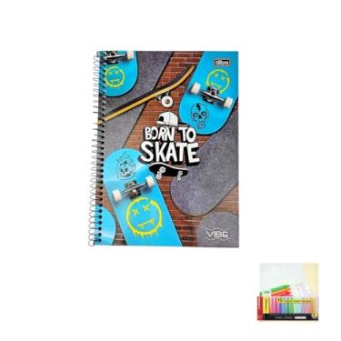 Imagem de Kit Caderno Universitário Tilibra 20 Matérias 320 Folhas + Caneta Esferográfica Spiro + Marca Texto Boss 15 Cores