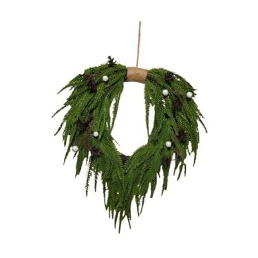 Imagem de shamjina Guirlanda de Natal para porta da frente, guirlandas artificiais para feriados, guirlanda de celebração de Natal para exteriores, parede de ação de, Verde