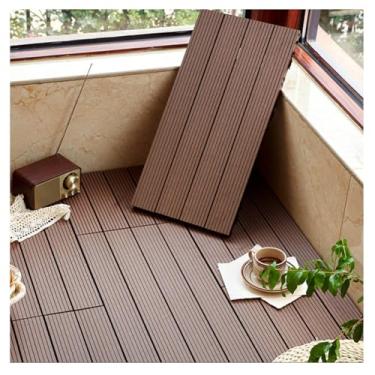 Imagem de SPXMQSS Azulejos para decks, azulejos de piso compostos, azulejos de convés interligados para exterior interior pátio jardim varanda terraço fácil de instalar 30 x 60 x 2,3 cm B 24 peças