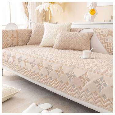 Imagem de SPXMQSS Capas de sofá para sofá secional, capas de assento de sofá macias, capa de sofá universal antiderrapante em forma de L, capas de almofada de sofá laváveis B 110 x 110 cm