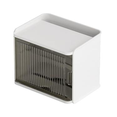 Imagem de OPPWONG Suporte de Papel Higiênico Com Prateleira, Adesivo Montado na Parede à Prova de água, Tampa Transparente para Dispensador de Rolo de Papel Higiênico, Com Design Destacável (Branco)