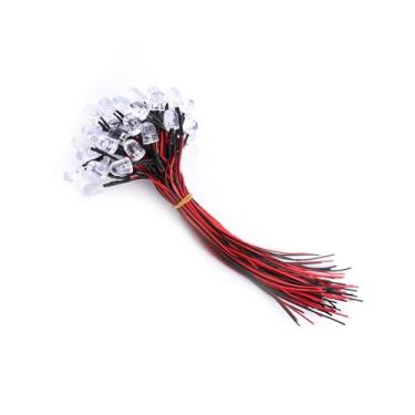 Imagem de Generic Cabo Flexível Com Economia de Energia, 50 Peças de Led Pré-prendido, Diodos Led Difusos, Brinquedos Transparentes de água Dc 9-12v para Iluminação Industrial de Hobby (10mm)