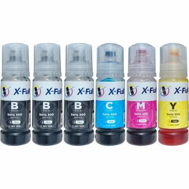 Imagem de Kit 6 Tintas Para Epson L3250 L3150 L3210 L3110 L5190 T544 3 Preto 1 Ciano 1 Magenta 1 Amarelo