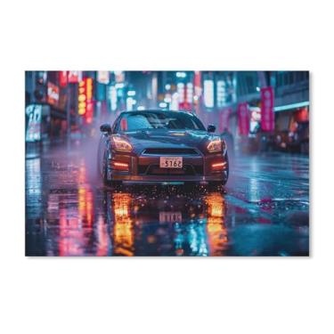 Imagem de HouLaiZhe R32 Night Neon Classic Posters Canvas Wall Aesthetic Room Decor Wall Painting Prints Gallery Room Wall Decor para quarto, sala de estar, escritório, 28 x 43 cm