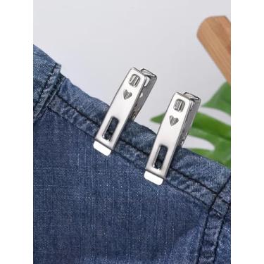 Imagem de Pacote com 20 alfinetes de roupas de aço inoxidável, prendedores de roupa de arame resistente para pendurar roupas, mini clipes de metal para uso ao ar livre, clipes para salgadinhos de alimentos
