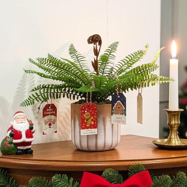 Imagem de Samambaias artificiais de Boston de 21 folhas com vaso dourado para decoração de casa e ao ar livre, grandes plantas de samambaia falsa para escritório e sala de estar, pátio, jardim, decoração de