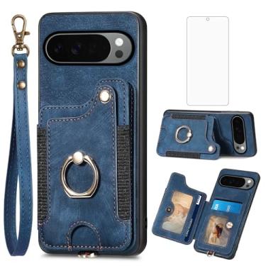 Imagem de Asuwish Capa de celular para Google Pixel 10/10 Pro 5G com protetor de tela de vidro temperado e alça de pulso RFID suporte para cartão de crédito anel com suporte para celular Pixel10 10Pro Dez